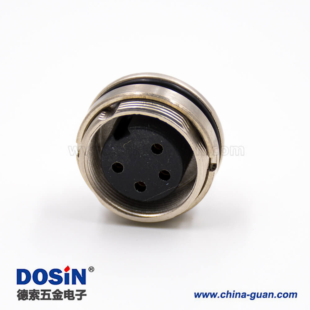 插座母頭M16系列4芯板端插座前鎖穿墻A扣直式焊杯接線連接器 插座母頭M16系列4芯板端插座前鎖穿墻A扣直式焊杯接線連接器