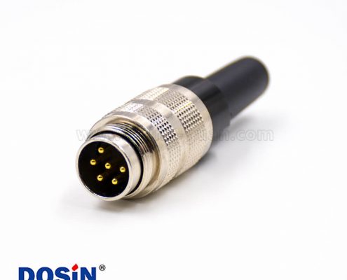M16防水接頭6芯A扣直式母頭組裝接頭不帶屏蔽