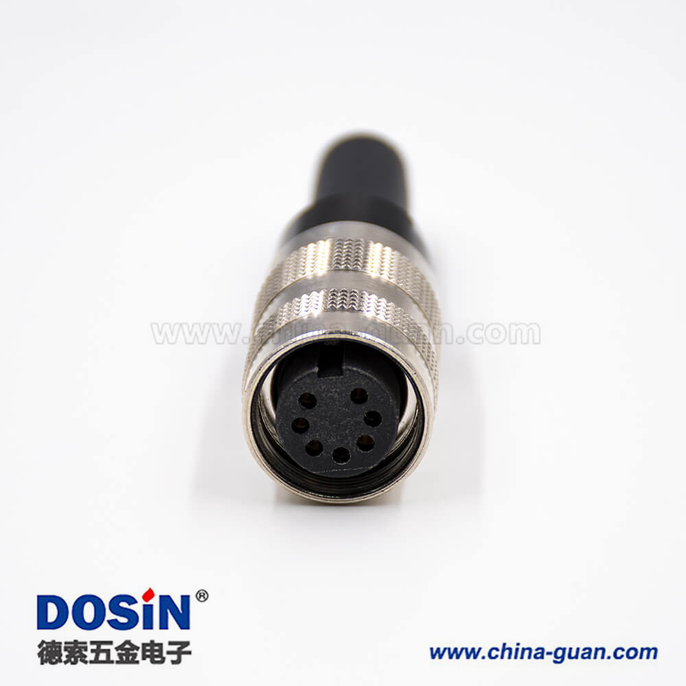 包塑金屬軟管接頭M16母頭7芯A扣直式接線組裝接頭連接器 包塑金屬軟管接頭M16母頭7芯A扣直式接線組裝接頭連接器