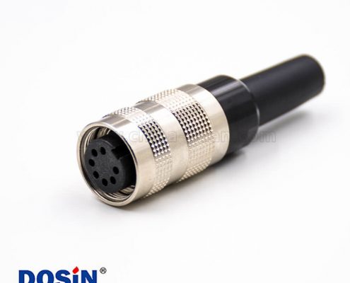 包塑金屬軟管接頭M16母頭7芯A扣直式接線組裝接頭連接器