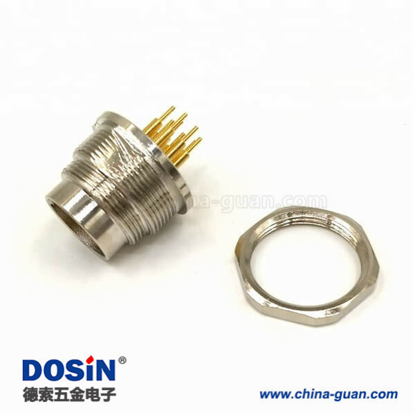 M16工業(yè)連接器8芯公頭插板式航空連接器 M16工業(yè)連接器8芯公頭插板式航空連接器