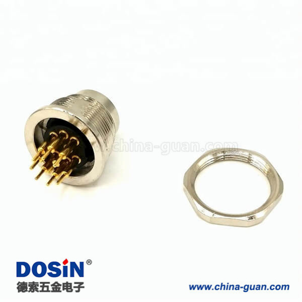 M16工業(yè)連接器8芯公頭插板式航空連接器 M16工業(yè)連接器8芯公頭插板式航空連接器