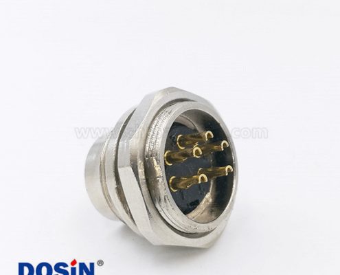 M16 5芯連接器公頭航空插座焊接型板端連接器