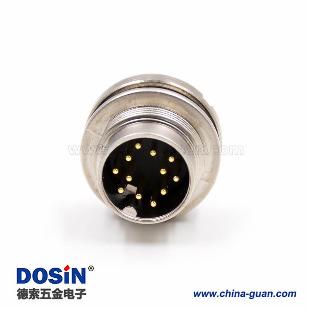 公插座M16公頭12芯A扣板端插座連接器直式穿墻PCB板接線焊接 公插座M16公頭12芯A扣板端插座連接器直式穿墻PCB板接線焊接