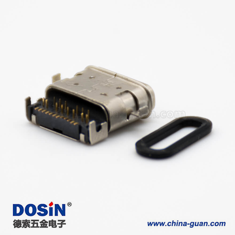 typeC口3.1沉板式插孔式貼板式24芯直式防水連接器