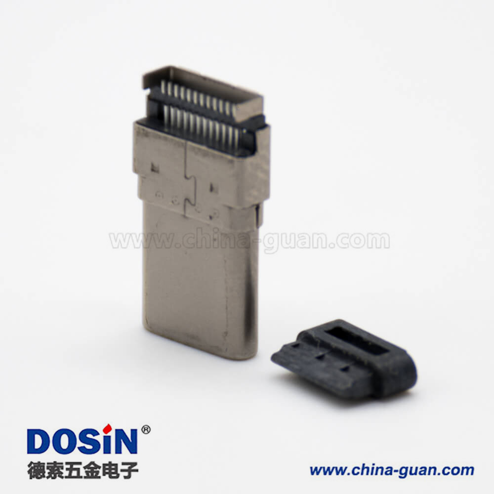 typeC接口3.1沉板公頭雙貼直式24芯連接器