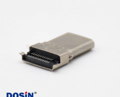 USB3.0 USB C公頭3.1直式沉板雙貼DIP型連接器24芯