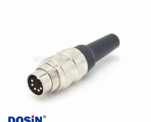 M16插頭5芯直式公頭接線安裝對(duì)接連接器