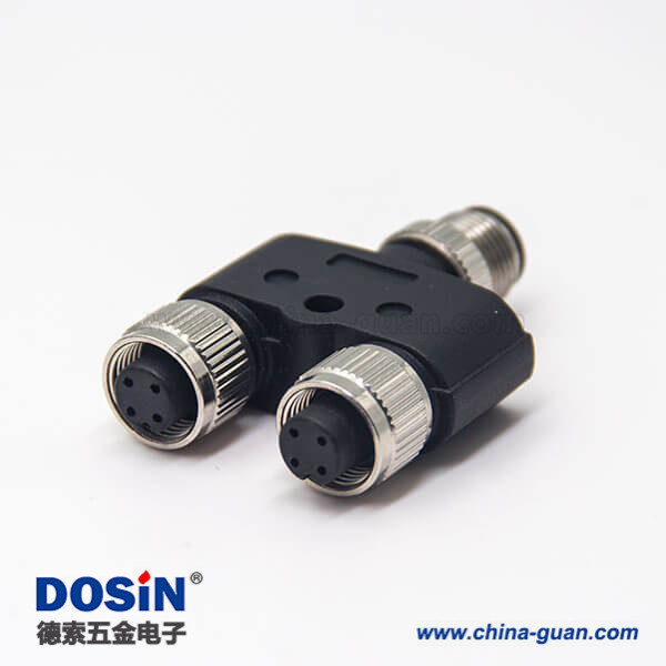 m12公母轉(zhuǎn)換頭Y型4pin兩母頭轉(zhuǎn)一公頭