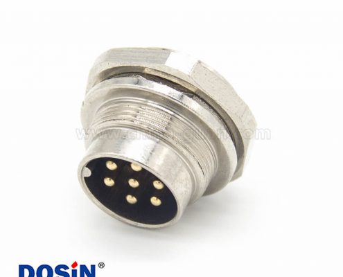 工業(yè)防水插座M16 7芯公頭直式面板安裝連接器