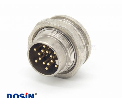 14芯插座 M16直式公頭接線(xiàn)/面板連接器