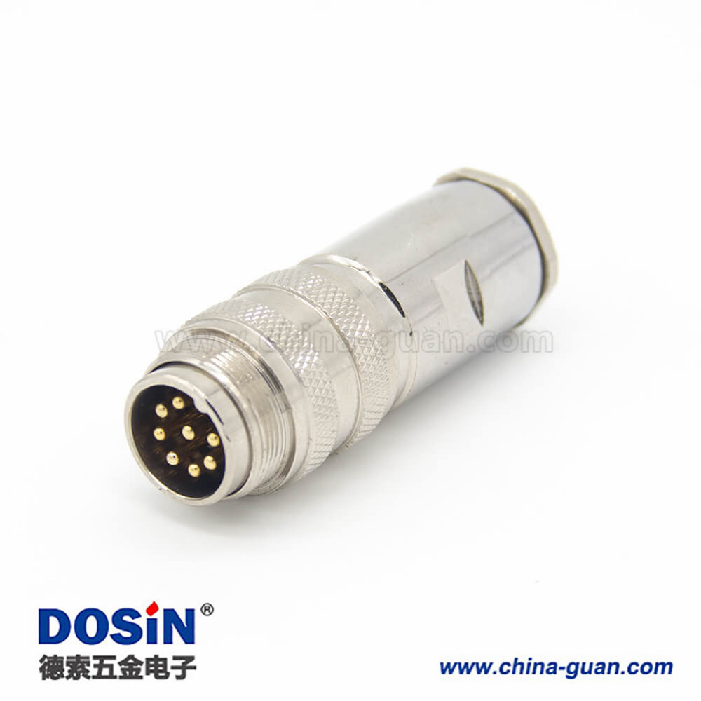 對(duì)接插頭 M16 8芯直式公頭接線連接器 對(duì)接插頭 M16 8芯直式公頭接線連接器