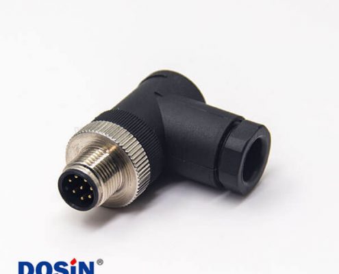 m12 傳感器接線插頭彎式公頭組裝式接線