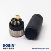 m12壓力傳感器接線塑膠直式母頭航空插頭8芯鎖接