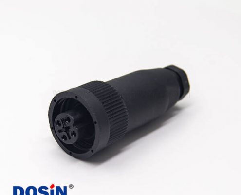 塑料航空插頭M18直式4芯母頭傳感器連接器