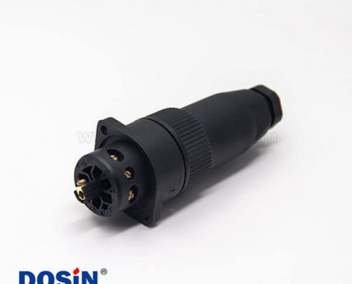 M18接頭7芯航空公插頭母插座2孔法蘭安裝全塑電纜接頭圓形連接器