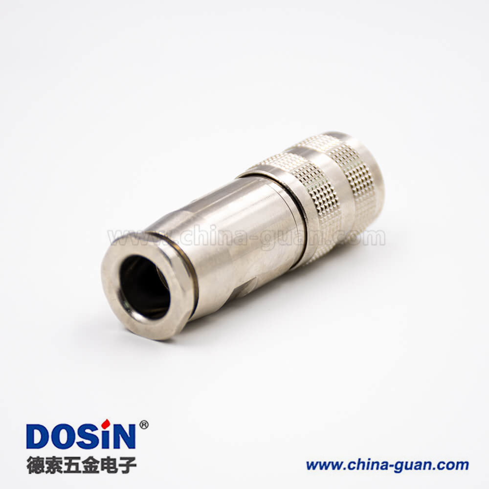 M16三芯防水連接器母頭A扣直式全金屬接線組裝接頭帶屏蔽 M16三芯防水連接器母頭A扣直式全金屬接線組裝接頭帶屏蔽