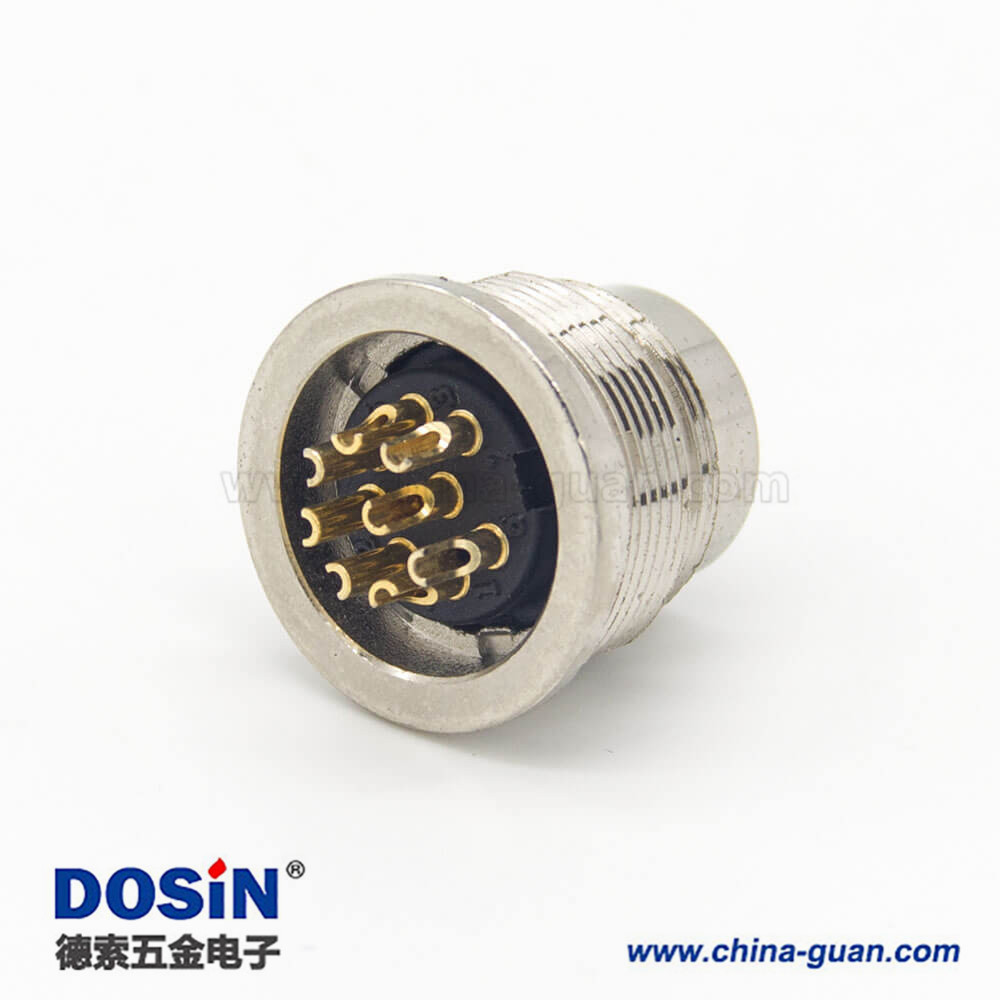 M16 8芯連接器直式公插座焊杯接線 M16 8芯連接器直式公插座焊杯接線