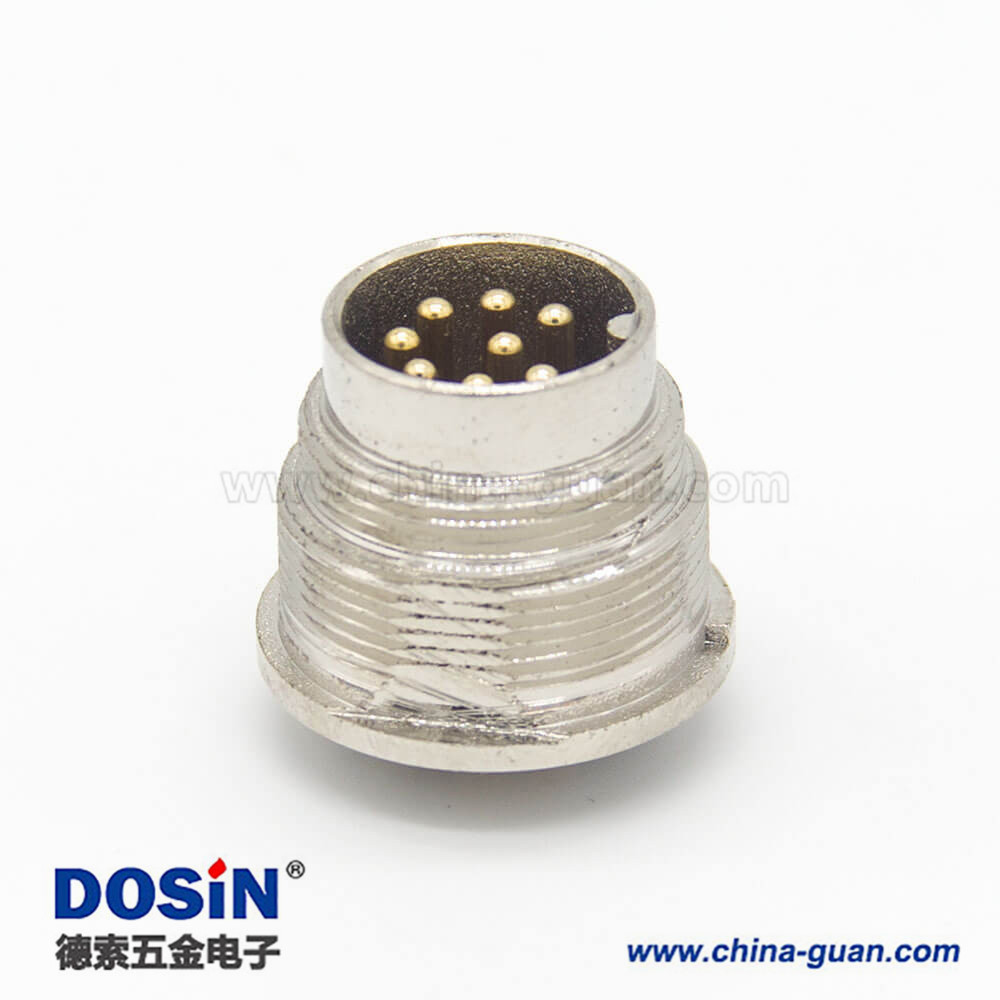 M16 8芯連接器直式公插座焊杯接線 M16 8芯連接器直式公插座焊杯接線