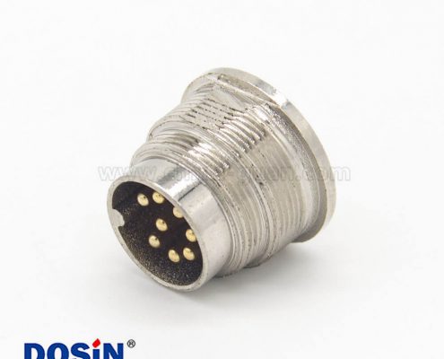 M16 8芯連接器直式公插座焊杯接線