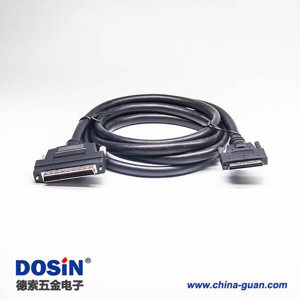 SCSI68P公頭HPDB68芯公轉(zhuǎn)VHDCI 68公螺絲鎖注塑成型線