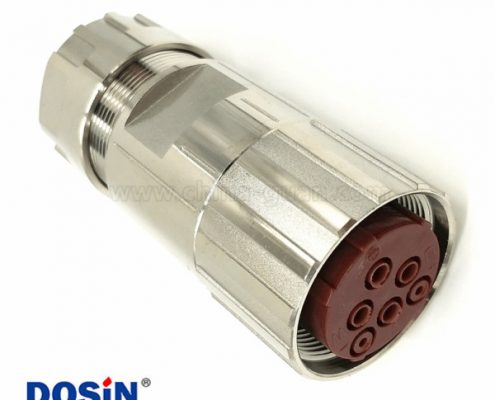 編碼器M23連接器6芯母插頭壓接防水式工業(yè)重載連接器