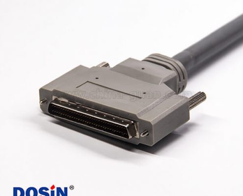 68針SCSI HPDB 直式公轉(zhuǎn)母螺絲鎖接線連接器1米