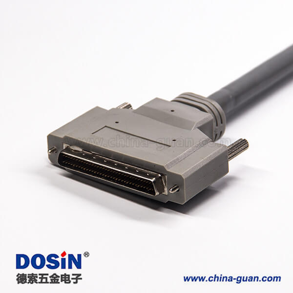 68針SCSI HPDB 直式公轉(zhuǎn)母螺絲鎖接線連接器1米