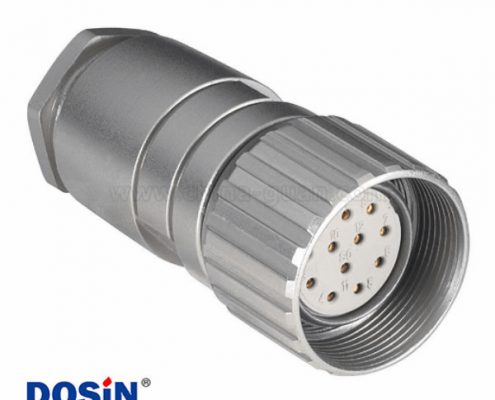 M23母插頭12芯螺紋防水信號(hào)燈莫士圓形連接器