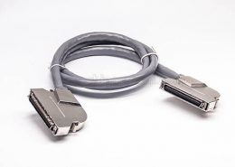 SCSI線束HPCN型68芯彎公轉(zhuǎn)彎公鋅合金外殼組裝線2米