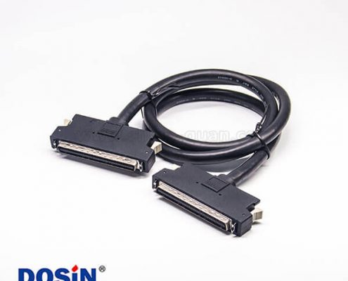 SCSI 接口線HPCN型68芯公轉HPCN型68芯SCSI按鍵式成型注塑線2米