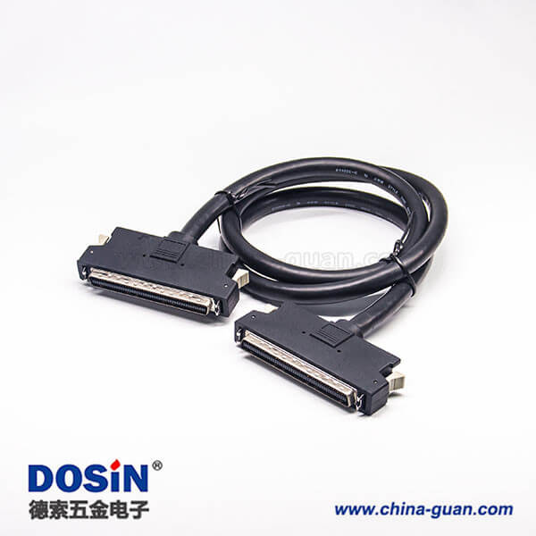 SCSI 接口線HPCN型68芯公轉(zhuǎn)HPCN型68芯SCSI按鍵式成型注塑線2米