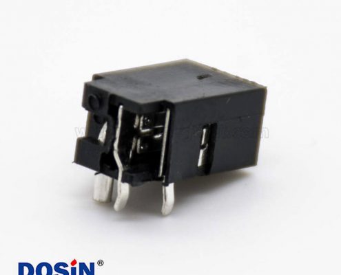 DC電源插座彎式插孔貼片焊接公頭4.4*1.65不帶屏蔽連接器