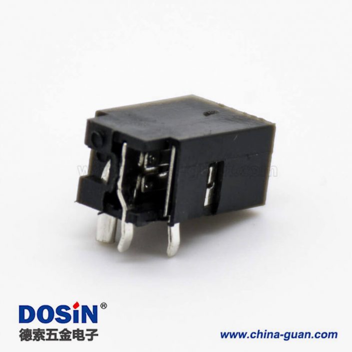 DC電源插座彎式插孔貼片焊接公頭4.4*1.65不帶屏蔽連接器