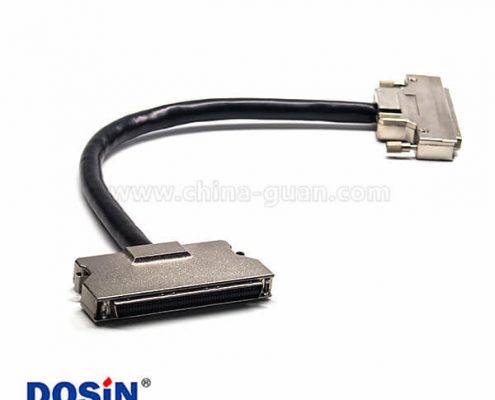 SCSI連接器100芯HPDB直式插頭插座螺絲鎖連接器1米