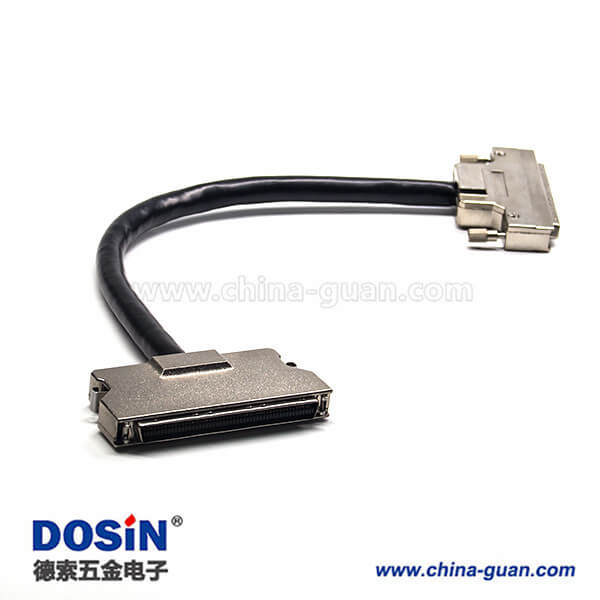 SCSI連接器100芯HPDB直式插頭插座螺絲鎖連接器1米