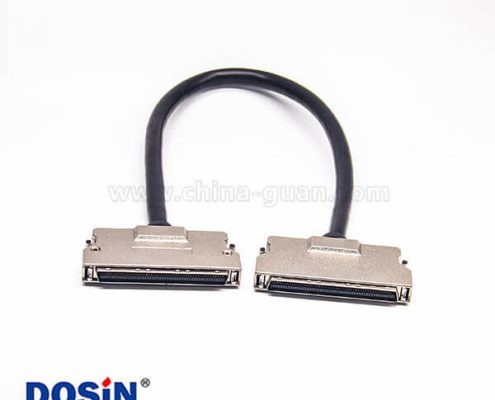 SCSI線HPCN型100芯公轉公鋅合金外殼組裝線材2米