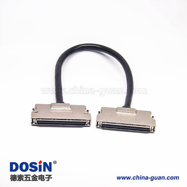 SCSI線HPCN型100芯公轉(zhuǎn)公鋅合金外殼組裝線材2米