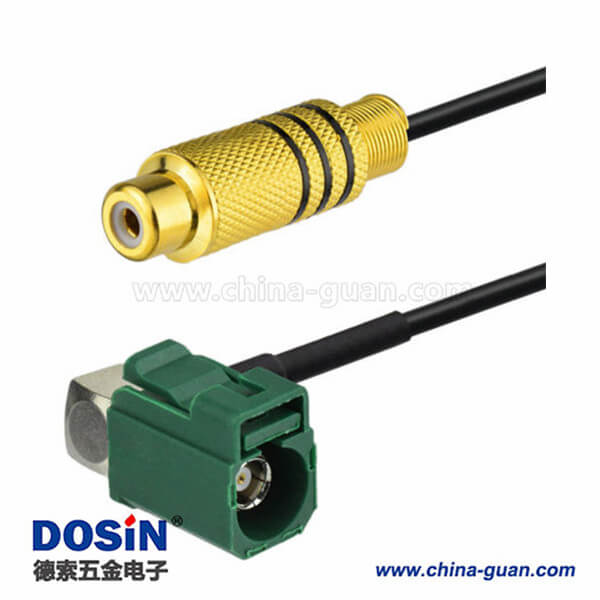 Fakra彎頭E型母頭轉(zhuǎn)RCA母頭連接器線材用于汽車倒車后視鏡15厘米 Fakra彎頭E型母頭轉(zhuǎn)RCA母頭連接器線材用于汽車倒車后視鏡15厘米