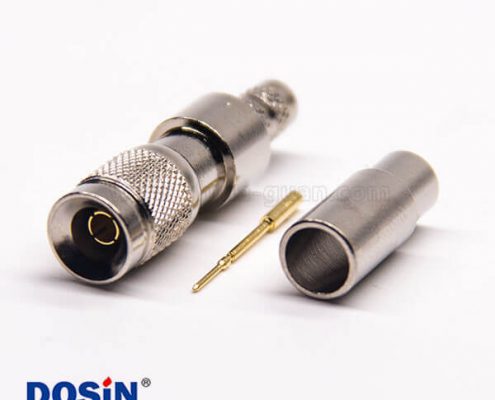 din型母頭180度壓接式同軸電纜鍍鎳