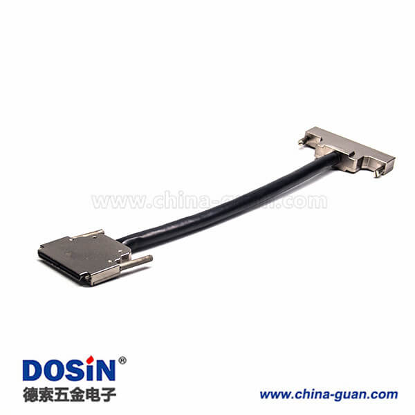 SCSI 100P連接器HPDB公轉(zhuǎn)母直式插頭插座螺絲鎖電纜1米
