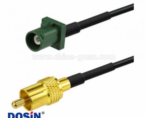 Fakra線纜連接器E型公頭轉(zhuǎn)RCA公頭汽車倒車后視鏡用線材15厘米