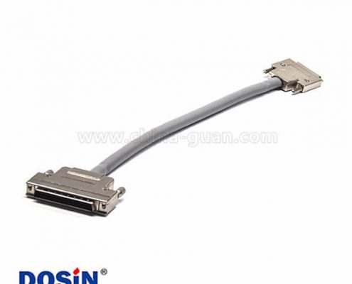 SCSI68芯連接器 HPDB公轉(zhuǎn)母直式螺絲鎖連接線1米