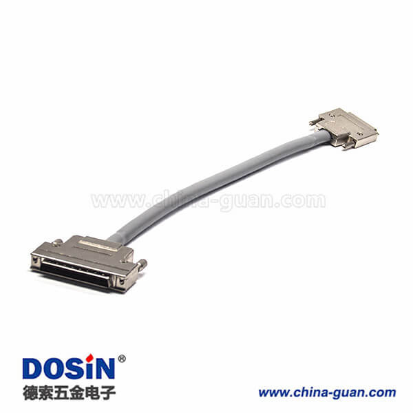 SCSI68芯連接器 HPDB公轉(zhuǎn)母直式螺絲鎖連接線1米