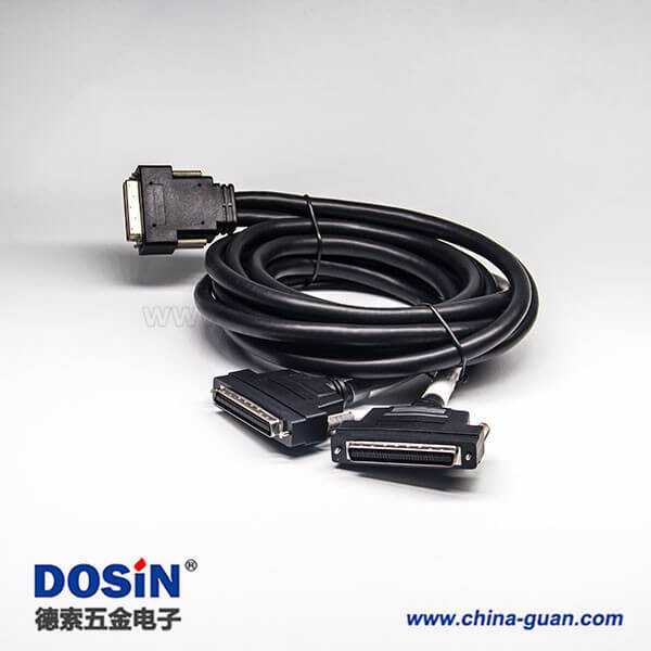 SCSI68線VHDCI 型68芯公頭2米鋅合金外殼轉(zhuǎn)HPCN 68芯公頭鋅合金一拖二注塑成型線