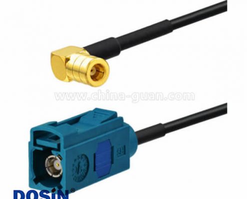 Fakra Z型直式母頭轉(zhuǎn)SMB彎式母頭汽車天線延長(zhǎng)線15厘米