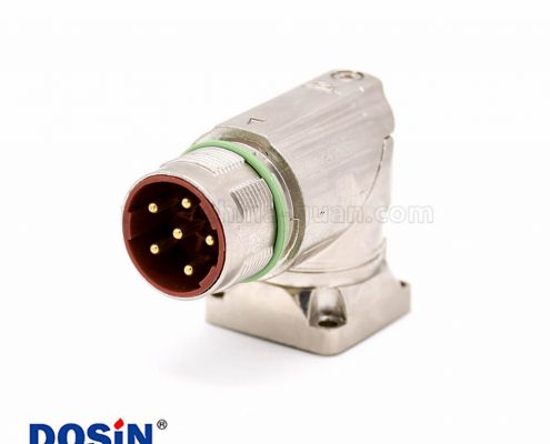 6芯插座 M40 系列彎式防水四孔法蘭工業(yè)連接器