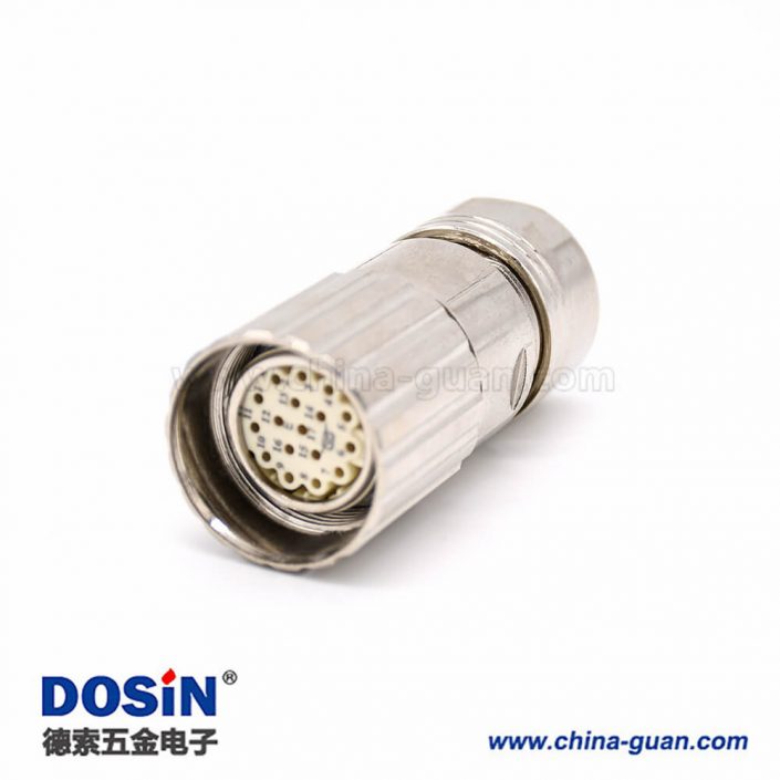 直式電纜插頭 M623 17芯接線母頭防工業(yè)連接器