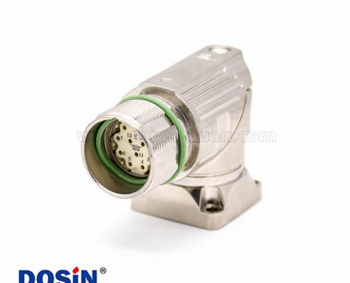 12芯插座 M623 彎式接線法蘭母頭連接器
