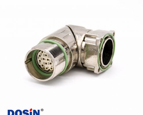 工業(yè)防水插座 M623 17芯彎式母頭接線法蘭連接器